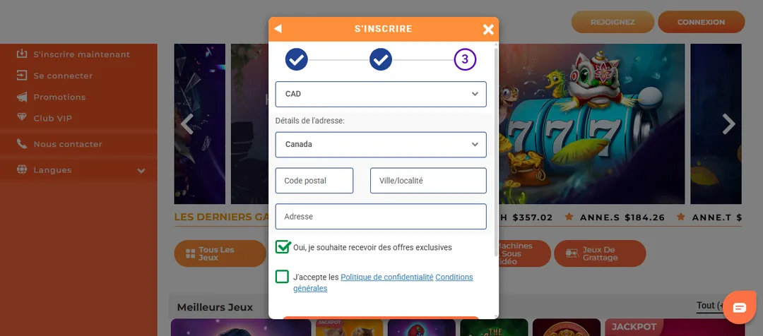 Gratorama Casino créer un compte